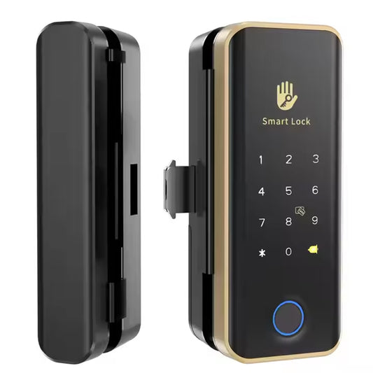 Fully Automatic Frameless Glass Door Smart Lock Fingerprint Biometric Digital Password Face Recognition TuyaWifi App Smart Lock